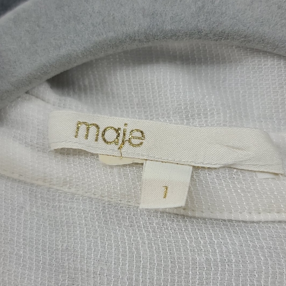 Maje size 1 white gauzy pocket front button down - Picture 4 of 7